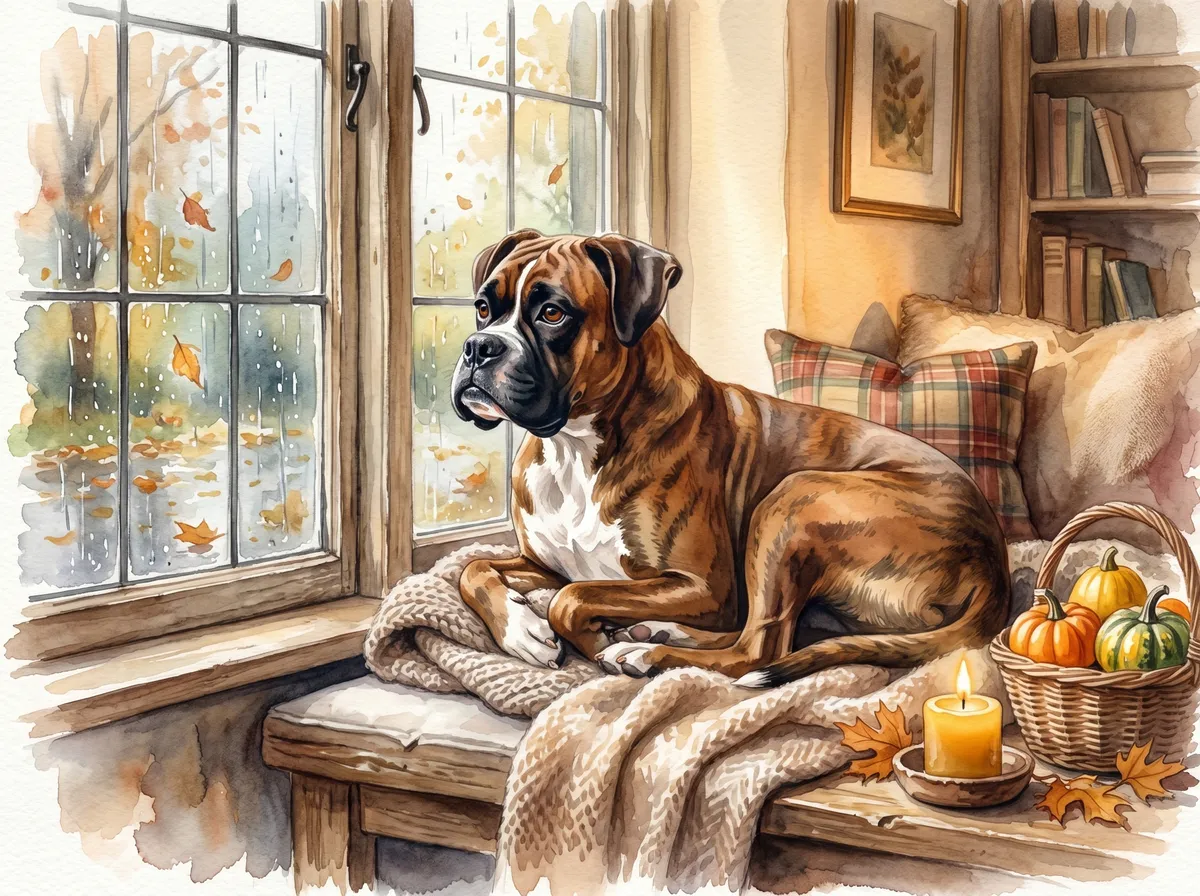 Boxer watercolor calendar month 11
